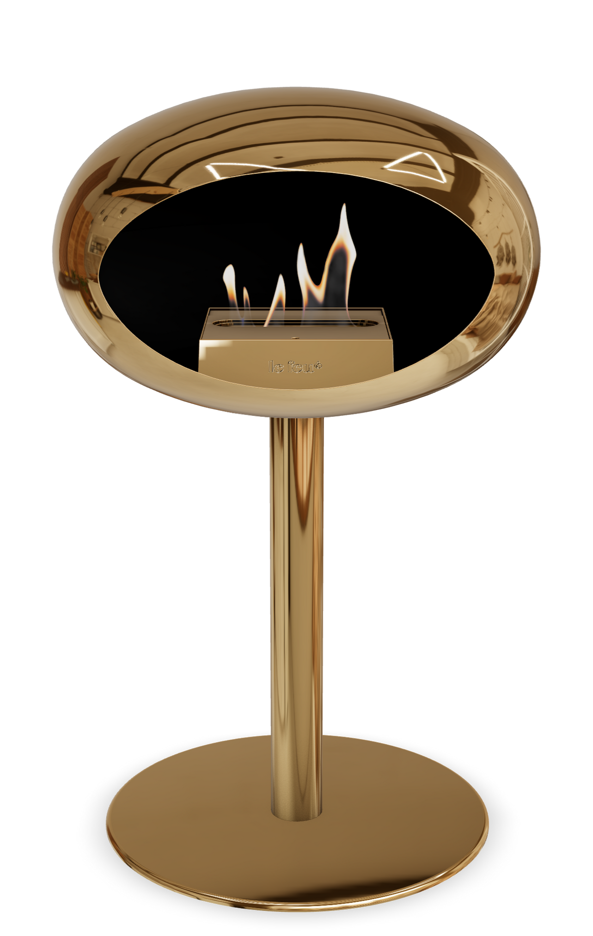Le Feu Dome Steel Low – Bioethanol Fireplace, Classic Dome