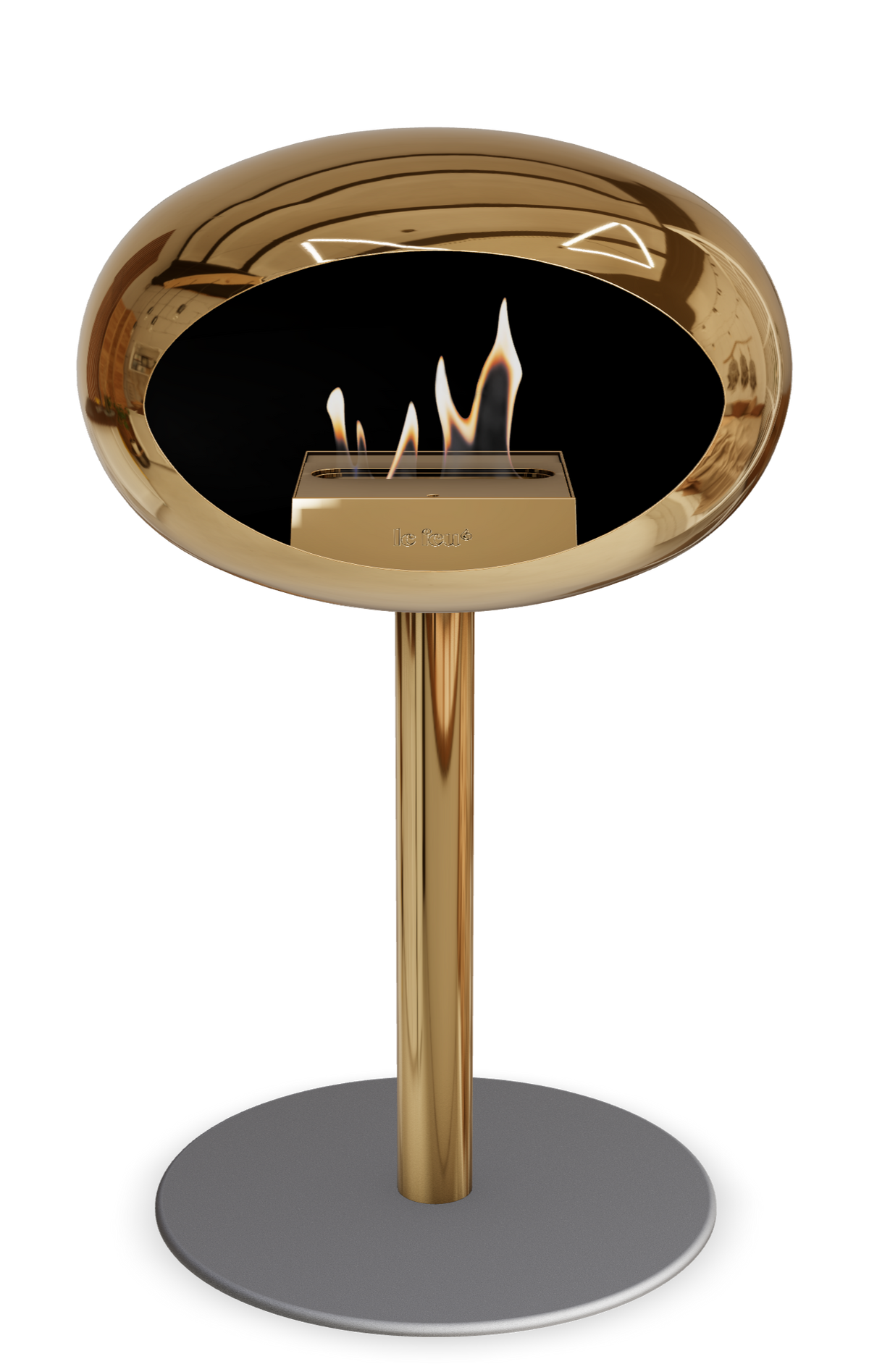 Le Feu Dome Steel Low – Bioethanol Fireplace, Classic Dome