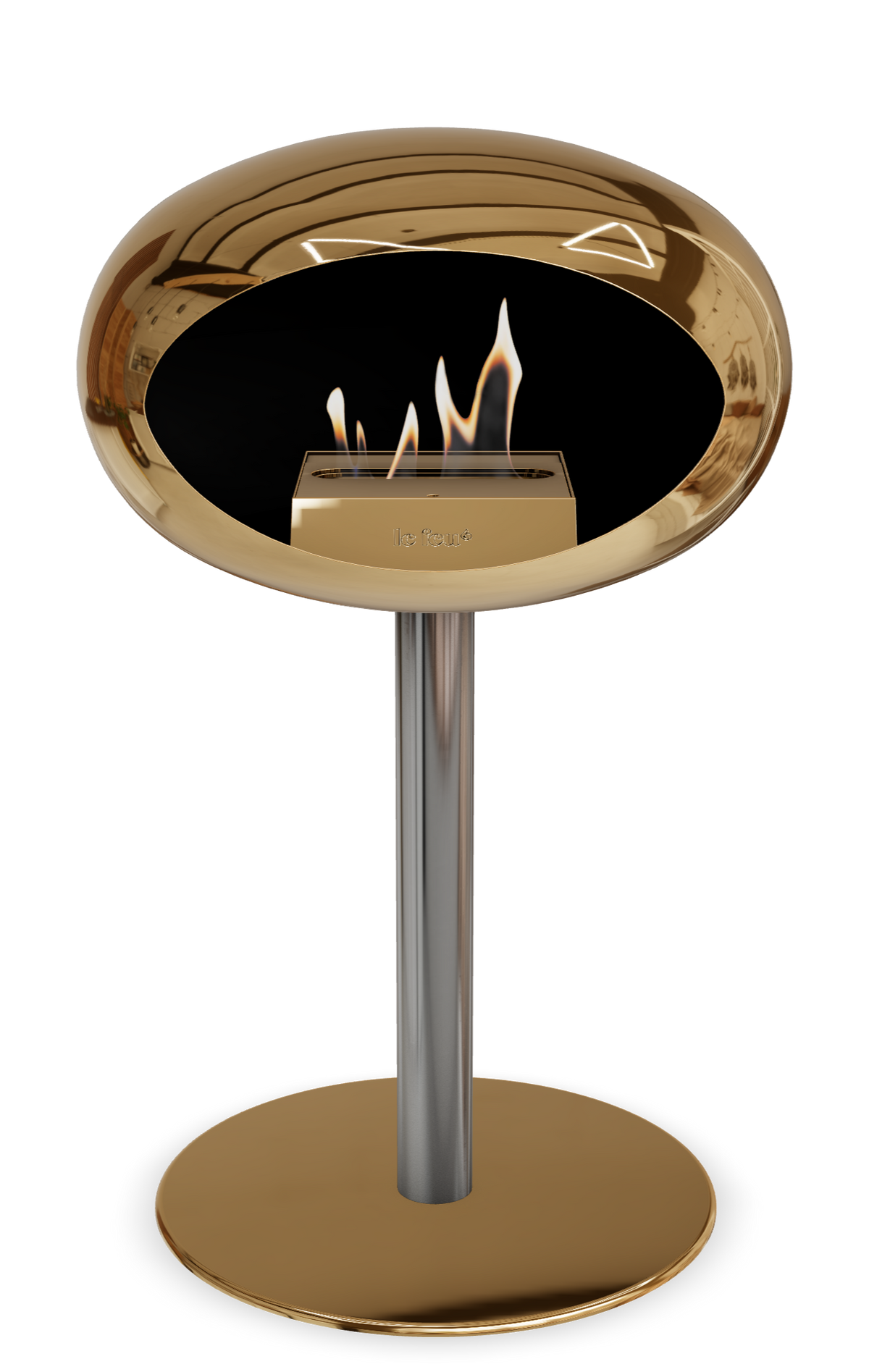 Le Feu Dome Steel Low – Bioethanol Fireplace, Classic Dome
