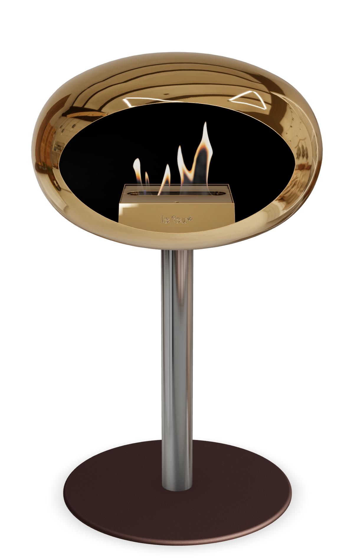 Le Feu Dome Steel Low – Bioethanol Fireplace, Classic Dome