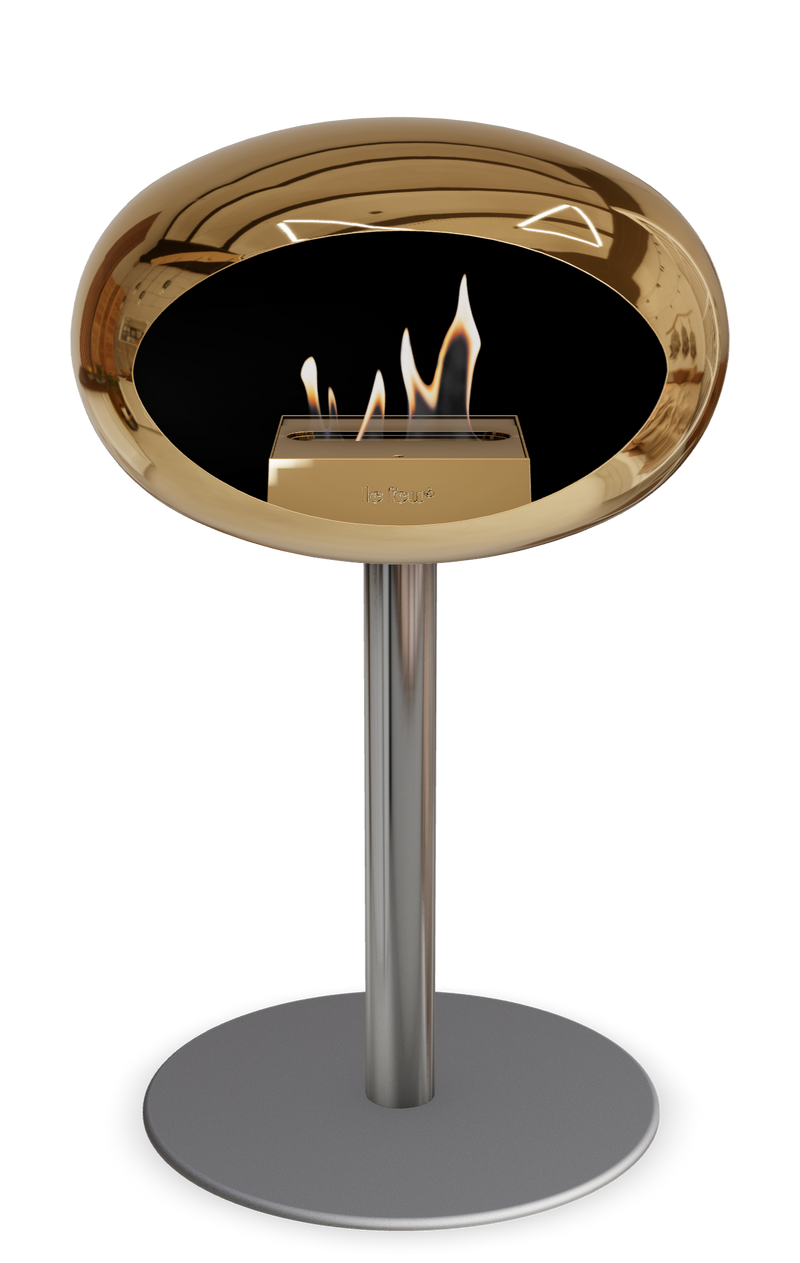 Le Feu Dome Steel Low – Bioethanol Fireplace, Classic Dome
