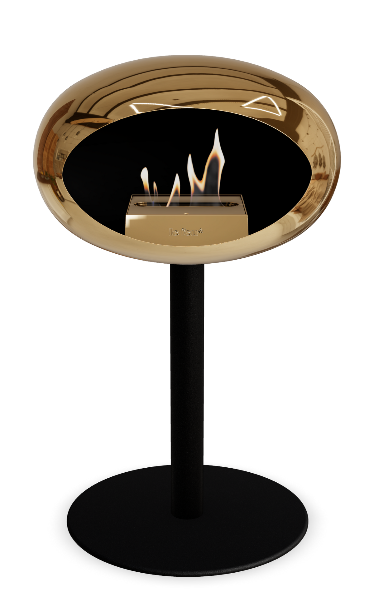 Le Feu Dome Steel Low – Bioethanol Fireplace, Classic Dome