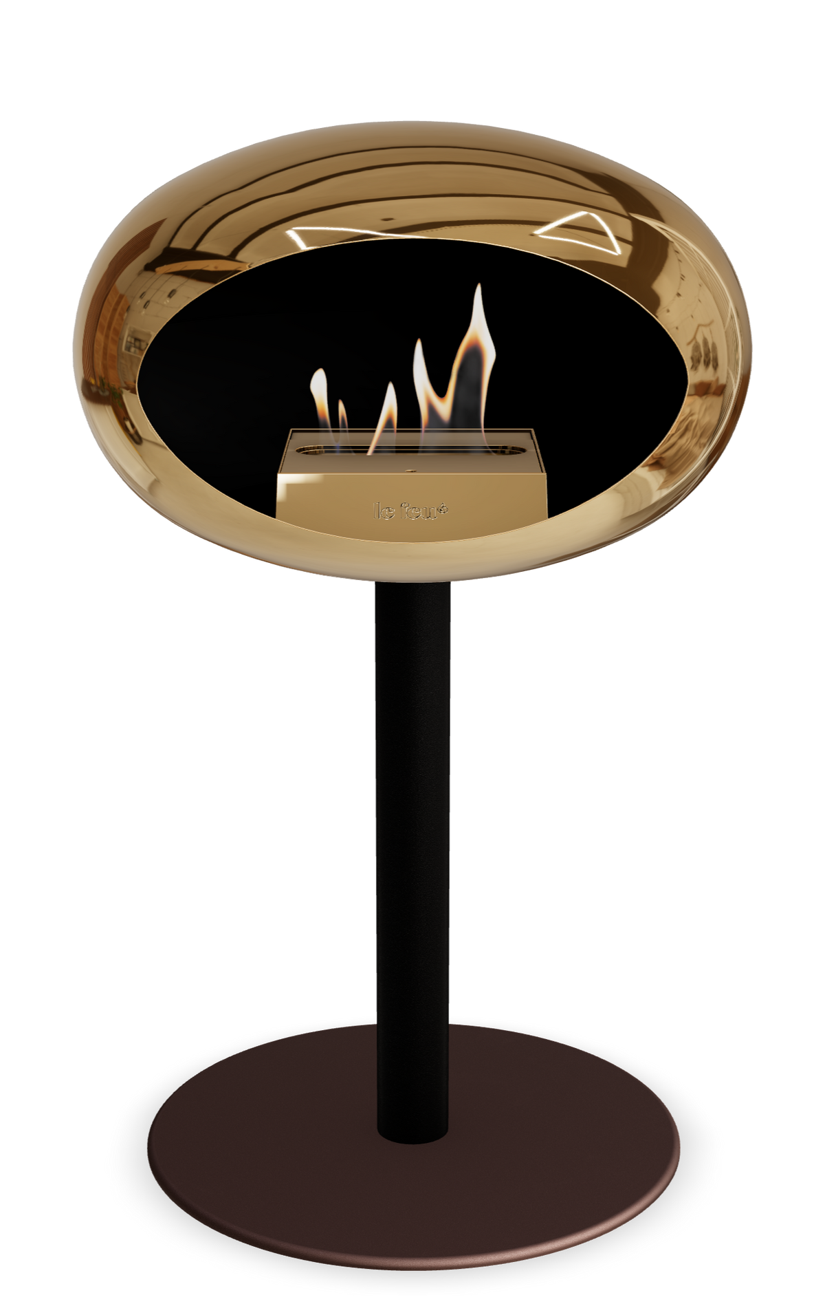 Le Feu Dome Steel Low – Bioethanol Fireplace, Classic Dome
