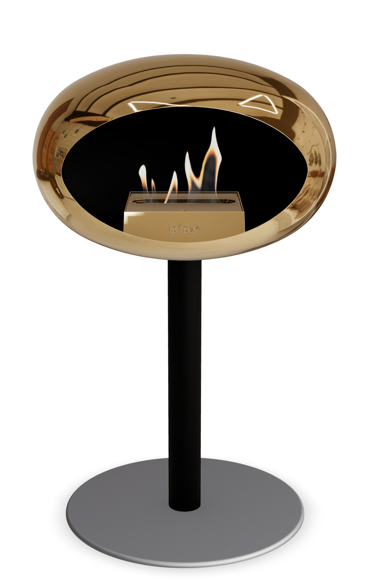Le Feu Dome Steel Low – Bioethanol Fireplace, Classic Dome