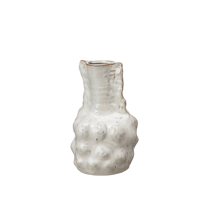 Small Lindsay Vase in off-white stoneware with sculptural bumps