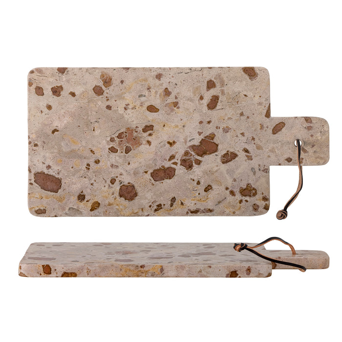 Nukaka cutting board brown marble, showing side profile and thickness
