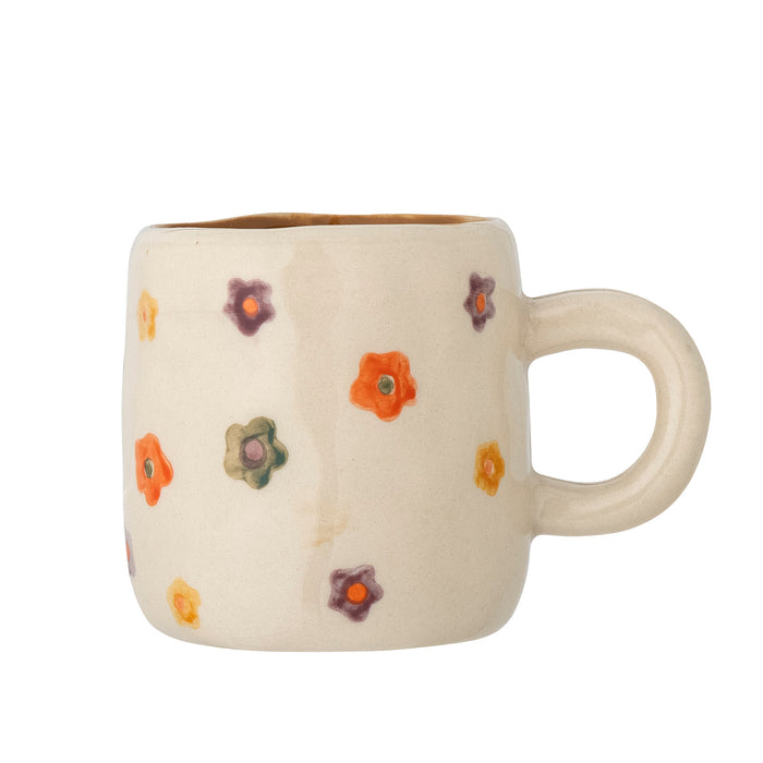 Addy cup in multi-colour stoneware with hand-painted flowers, 130ml, Bloomingville MINI
