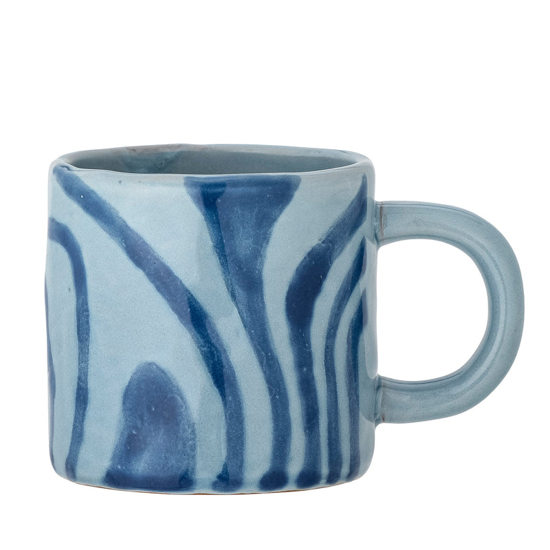 blue ninka mug by bloomingville with retro hand-decorated glaze