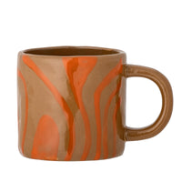 Alt text: orange ninka mug by bloomingville with retro hand-decorated glaze
