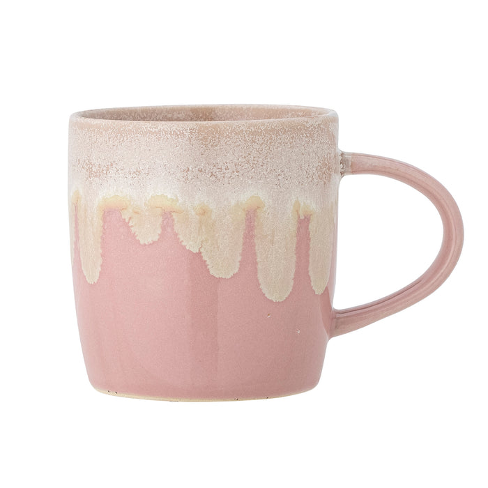Louisa cup in rose pink stoneware with running glaze, 310ml
