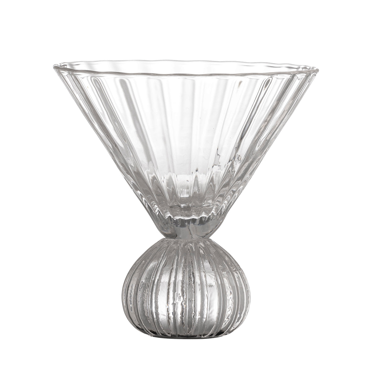 Taurin cocktail glass clear mouth-blown with sculptural round base, 300ml
