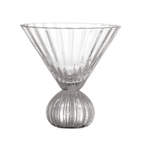Taurin cocktail glass clear mouth-blown with sculptural round base, 300ml

