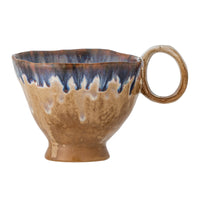 Imogen cup blue and brown reactive glaze, artisan finish, 175ml
