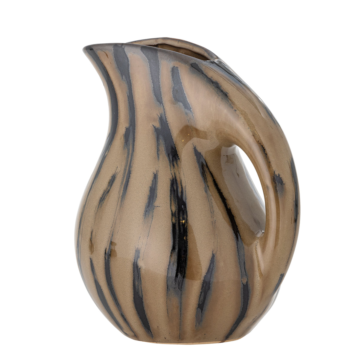 Coy Jug brown stoneware vase with organic silhouette, 1400ml
