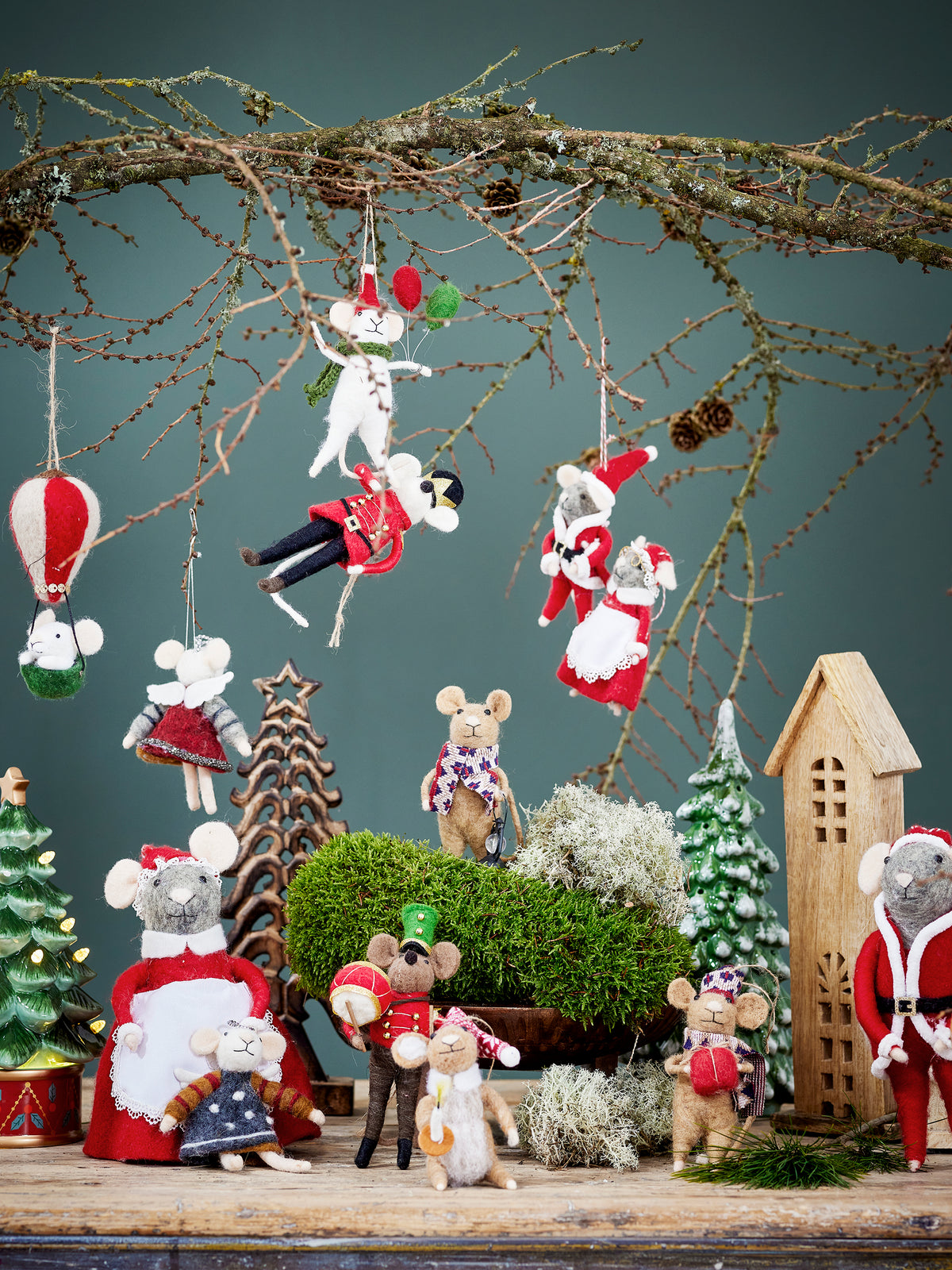 woolen felt mice christmas decorations