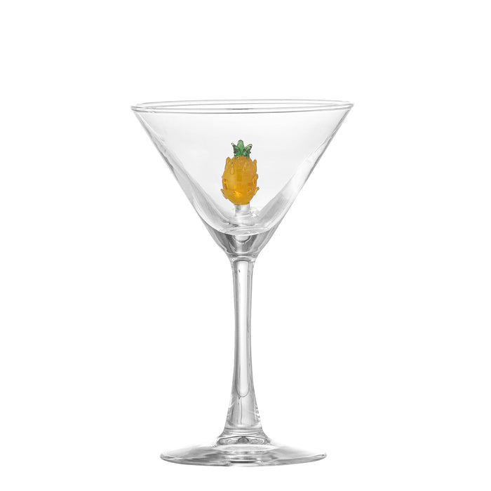 Misa cocktail glass clear mouth-blown with yellow pineapple inside, 170ml
