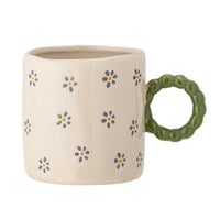 Dorthea cup in nature stoneware with hand-painted flowers, 150ml, Bloomingville MINI
