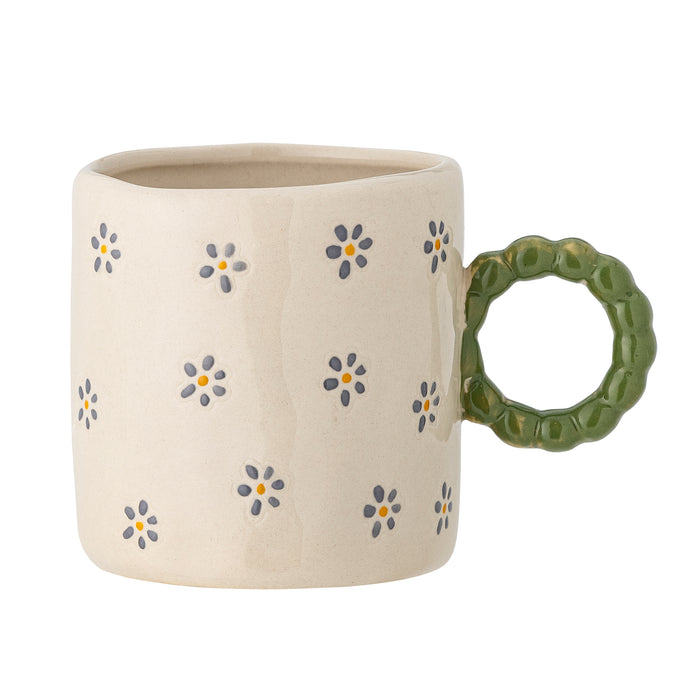 Dorthea cup in nature stoneware with hand-painted flowers, 150ml, Bloomingville MINI
