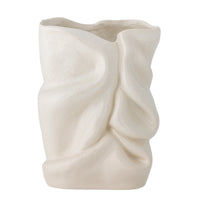 side view of sculptural white stoneware fabrice vase bloomingville