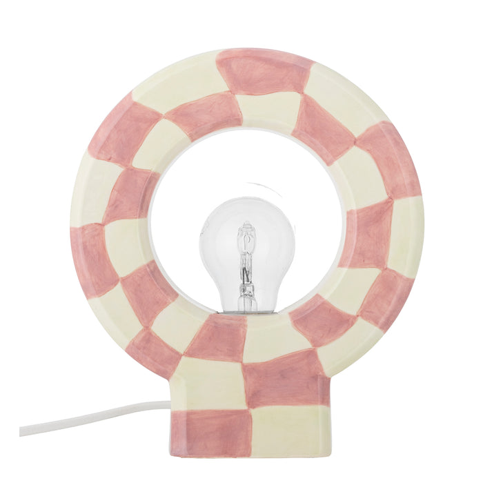 rose checker stoneware vialini lamp by bloomimgville with circular shape
