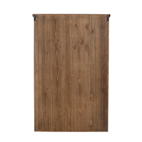 Back panel of the Hazem cabinet in plain firwood, showing the two wall safety strap fittings at the top corners