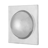 Cesta polished silver wall decor angled view showing dome depth and reflection