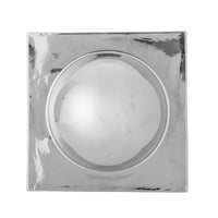 Cesta polished silver wall decor front view showing square base and domed centre
