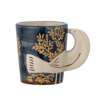 Close-up product image of the Bloomingville Hezha Cup in Nature with 3D bird wing handle.