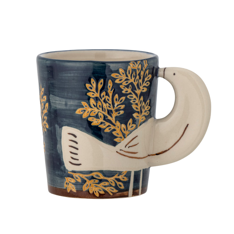 Close-up product image of the Bloomingville Hezha Cup in Nature with 3D bird wing handle.