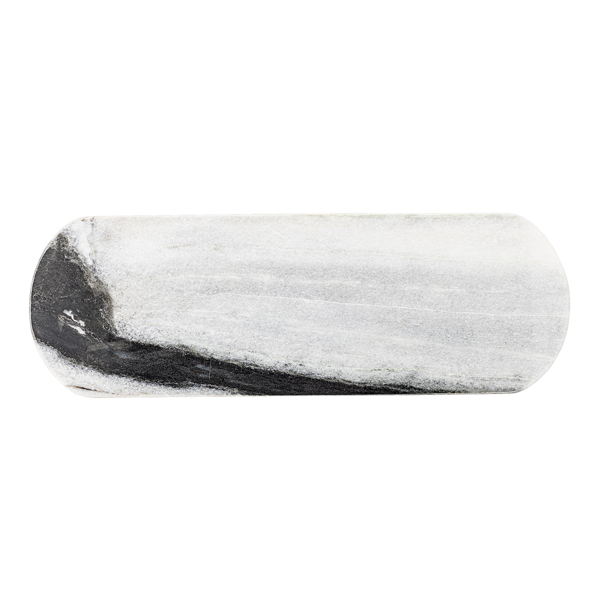 long grey polished marble cutting board by bloomingville with natural veining
