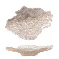 Full image of mother of pearl styl Aiku frosted glass bowl interior showing rippled glass surface