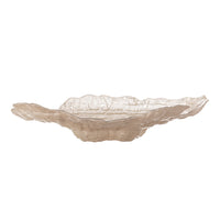 Aiku frosted oyster glass bowl side view showing wavy sculptural edge