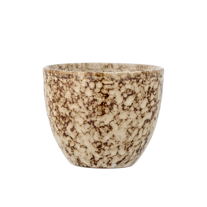 Paula cup in brown reactive glaze stoneware, handleless, 195ml

