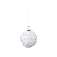 Eco Christmas Bauble, Off White - Set of 4