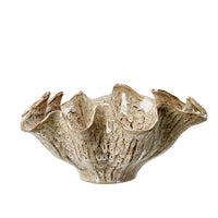 Fluted brown bowl with organic shape
