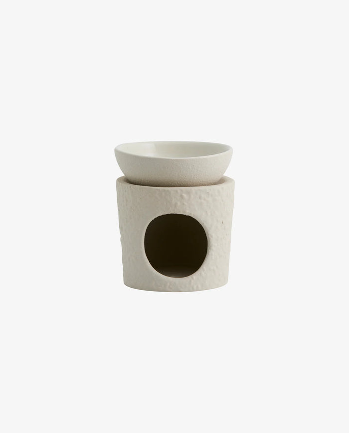 Ayu Aroma Burner, White Ivory Ceramic Stoneware, by Nordal