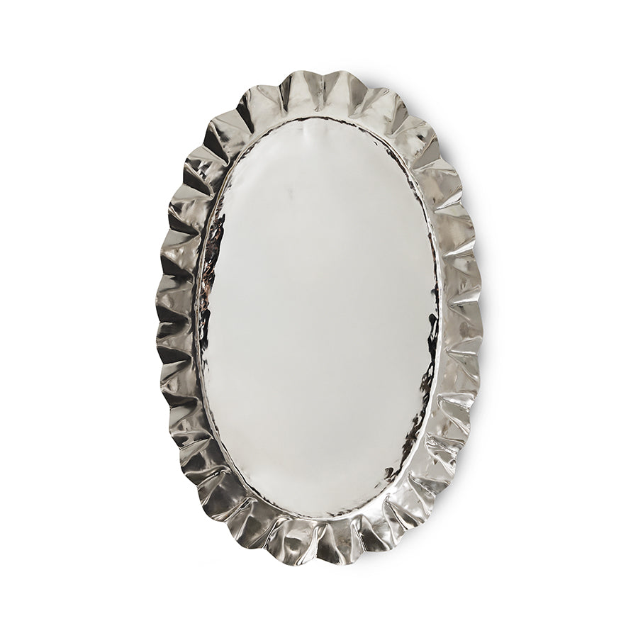 HKLIVING New Classics fluted chrome tray, Large, viewed from above on a white background