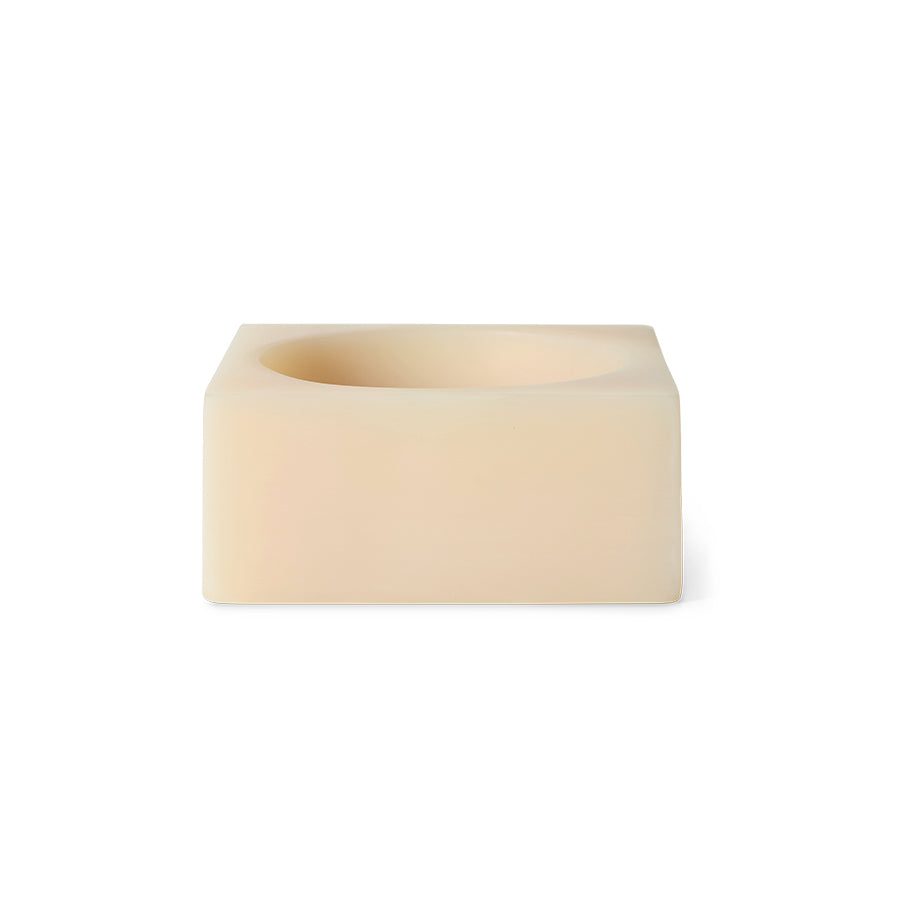 HKLIVING Pop Cube Small in Cream - front view of square resin dish