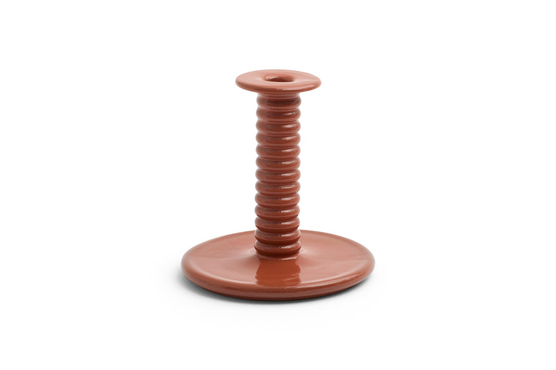 Barro Candleholder by HAY in Natural Terracotta and Light Blue