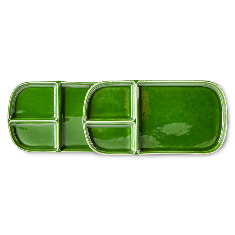 The Emeralds: Ceramic Plate Rectangular, Green