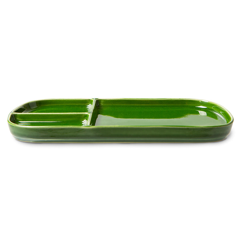 The Emeralds: Ceramic Plate Rectangular, Green