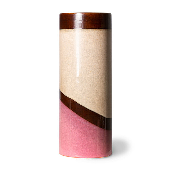 pink beige and brown hklinving vase in 70s style