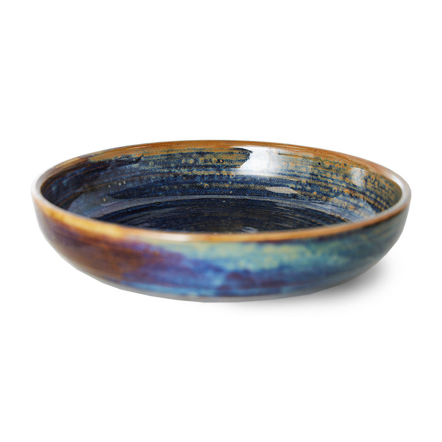 Deep Plate Rustic Blue L