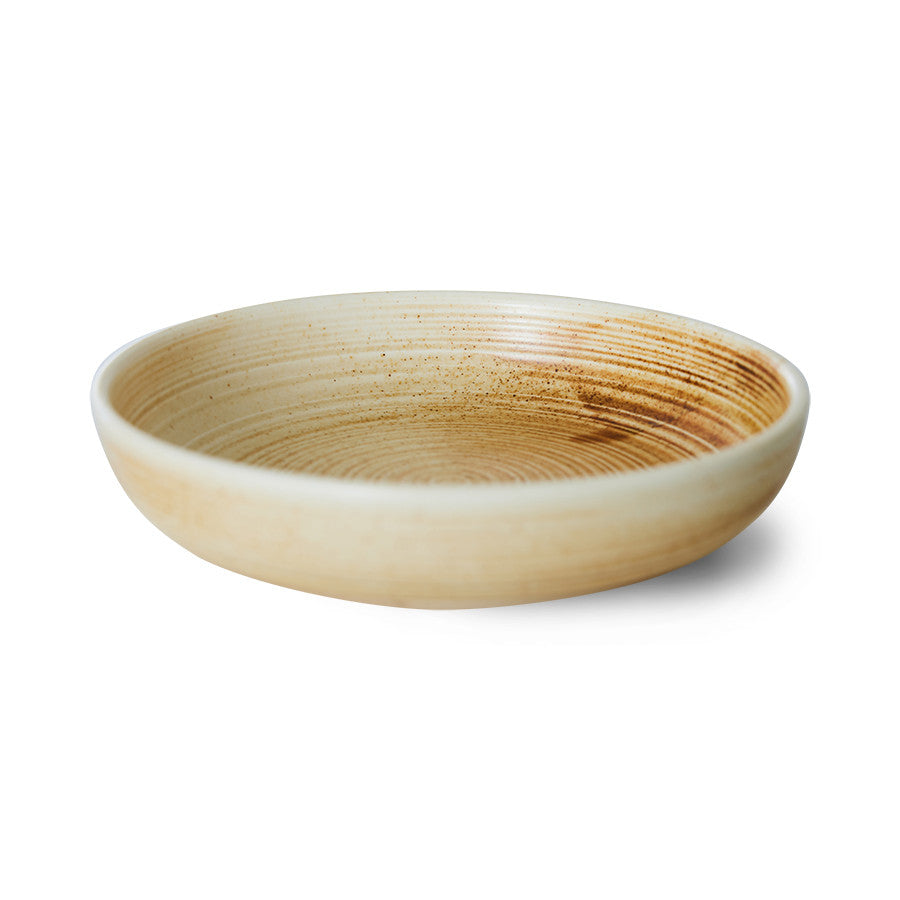 Deep Plate Rustic Cream/Brown L