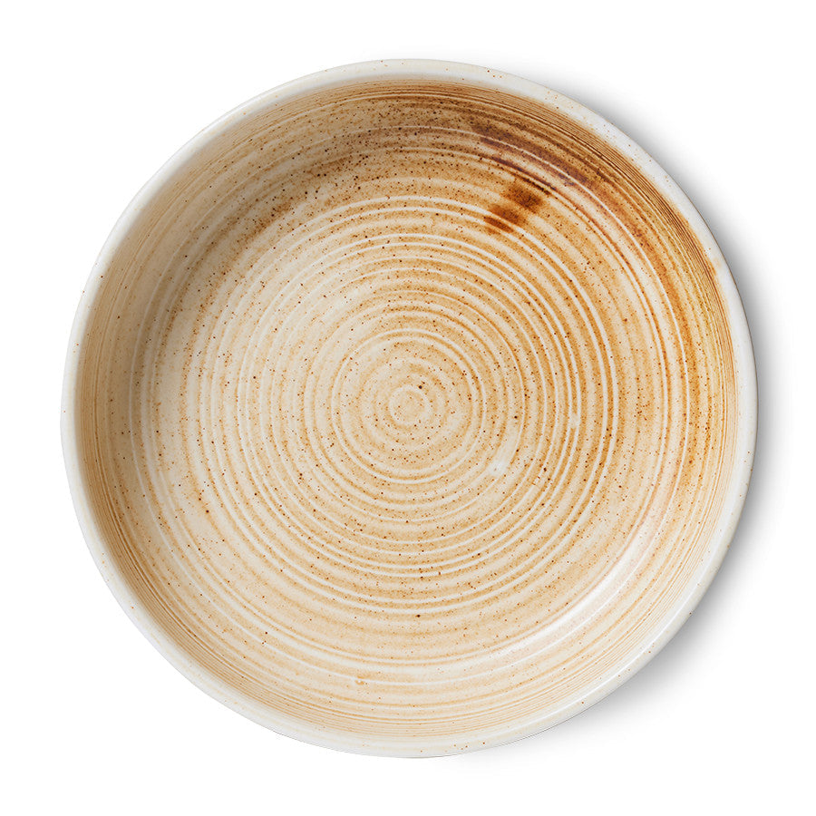 Deep Plate Rustic Cream/Brown L