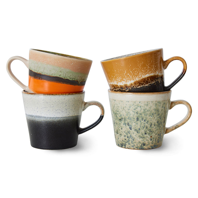 Cappuccino Mugs, Set of 4, Verve, HKliving 70s Ceramics