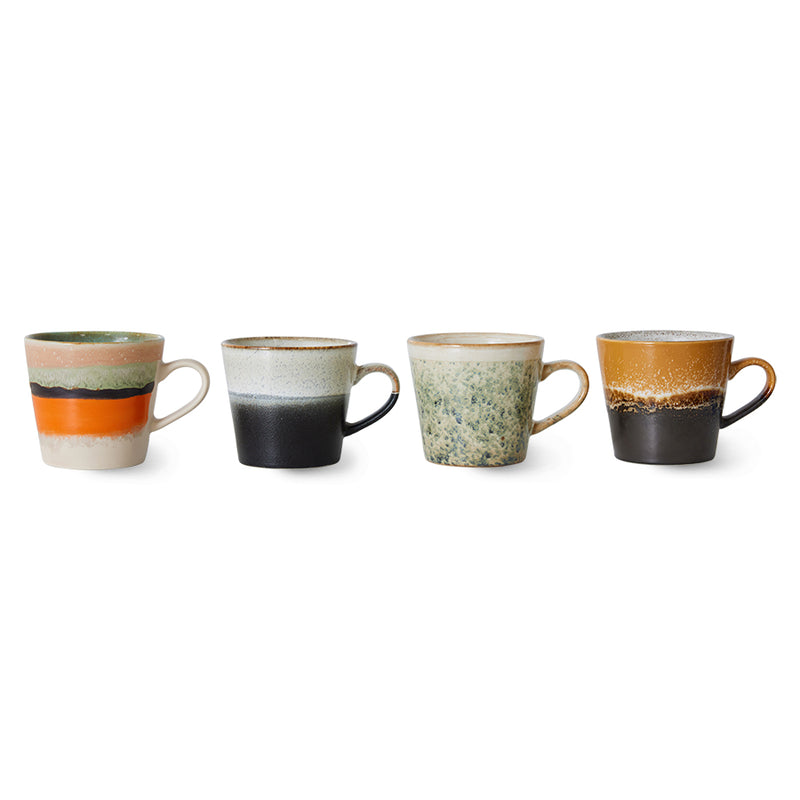 Cappuccino Mugs, Set of 4, Verve, HKliving 70s Ceramics