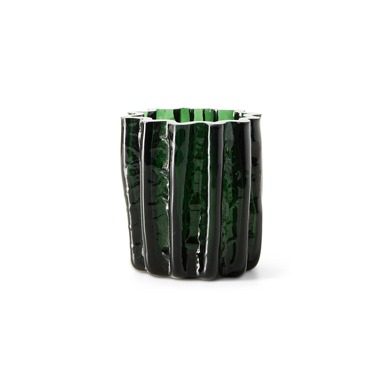 Corolla candle holder in emerald by HKLIVING, packshot