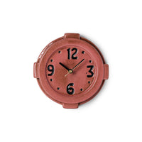 Terracotta Wall Clock by HKLIVING, retro ceramic clock with black numerals on a plain white background