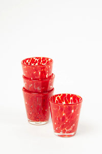 Milano Red Glass - Blotchy Spotted Tumbler by Olsson & Jensen